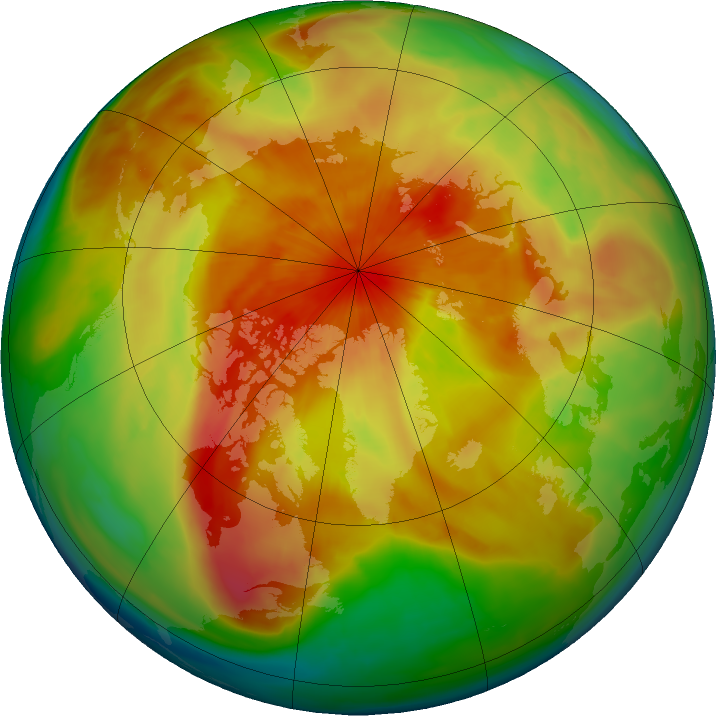 Arctic ozone map for 03 April 2016